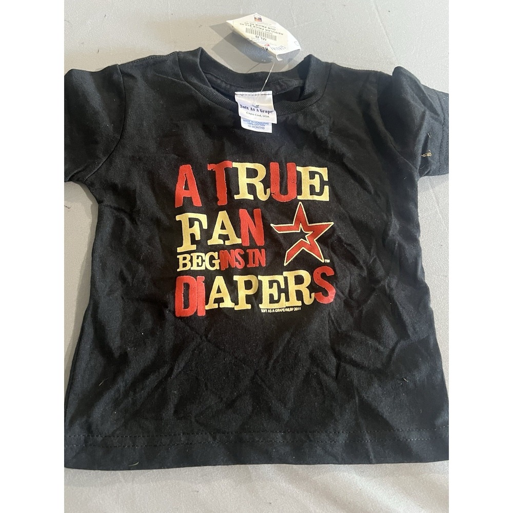 NWT MLB Houston‎ Astros Kids T Shirt Toddler Size 18 Months Soft as a Grape